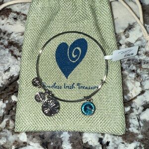 Timeless Irish Celtic bracelet with December birthstone charm